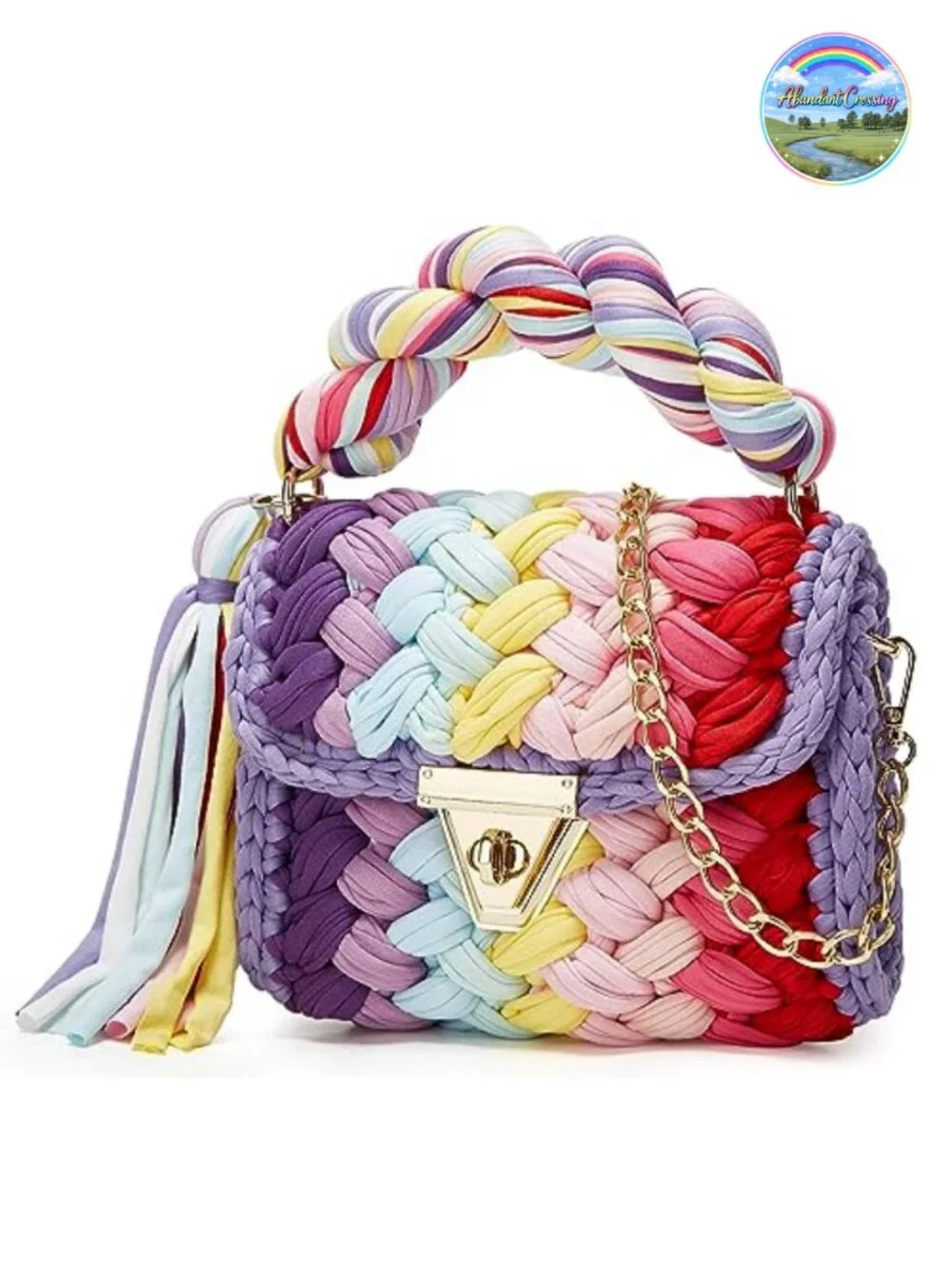 Chunky Yarn Crochet Tote Purse Handwoven Knit Bag Crossbody Clutch Shoulder for